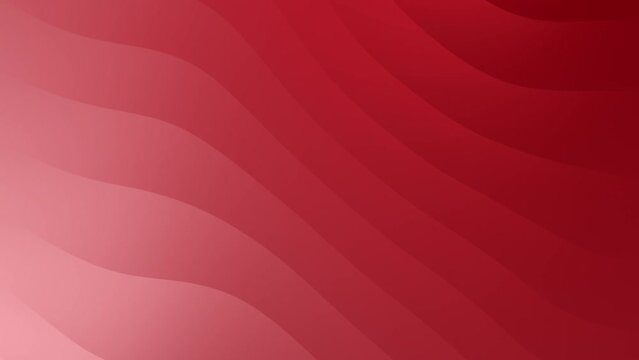 Animated background with linear waves with shades of red color, from the lightest to the darkest color.abstract red modern minimal geometric animated background.elegant waves motion.red concept
