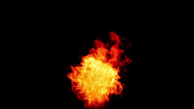 Close-up of the blazing fire scene in real and realistic colors Isolated by Alpha channel (transparent background)