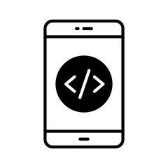 An icon of mobile coding in modern style, easy to use icon