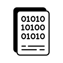 Binary coding on sheet showing vector of binary coding in modern style