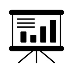 Bar chart on board denoting vector of presentation board in modern style
