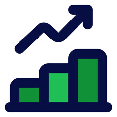 profit filled line, outline flat finance icon