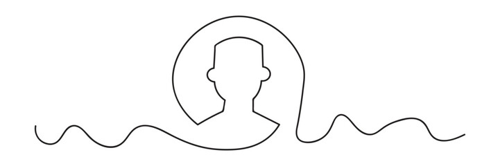 human head line art. Continuous line drawing. men single line drawing vector