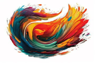 Creative colorful brush stroke illustration. Ai generated