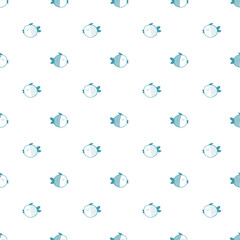 Fototapeta na wymiar Seamless vector pattern with doodle fish