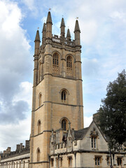 Fototapeta na wymiar Magdalen College Tower, Oxford University, England