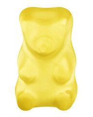 Colorful jelly gummy bear, isolated on white background, clipping path, full depth of field