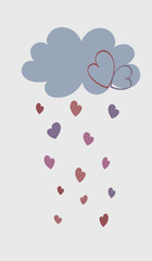 cloud with a rain of hearts