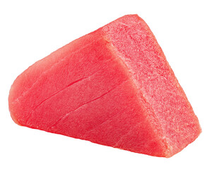 raw tuna steak, fish isolated on white background, full depth of field