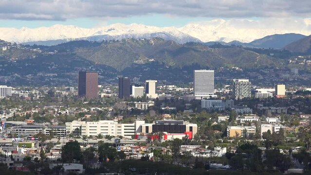 2023 - Excellent footage of snow in the mountains outside Los Angeles, California.