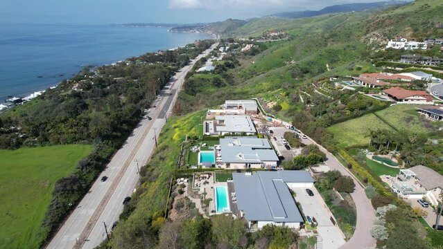 2023 - Excellent aerial footage of cars driving on the coast of Malibu, California by Pepperdine University.