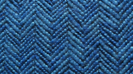 Blue Tweed Fabric Texture Background - Textile Material - Generative AI