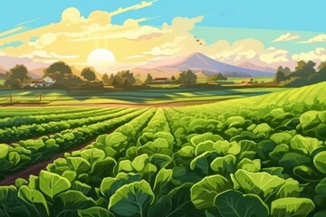 Lettuce growing and harvesting, a natural food background concept. (Generative AI)