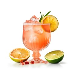 Paloma Cocktail isolated on white (generative AI)