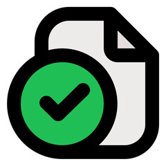 approved file filled line, outline flat icon