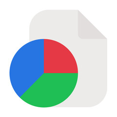 pie chart report file Flat graphic design icon