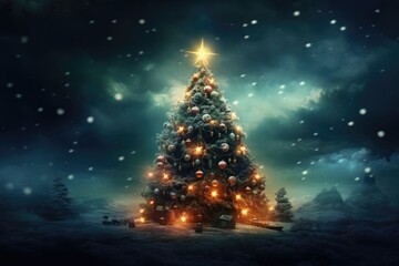 christmas tree with christmas decorations 