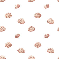 Watercolor Seamless Pattern with hand drawn meteorites. Space Background for Kids. Galaxy design