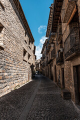 Fototapeta na wymiar Photo of a street of Ainsa (Pyrenees, Spain)