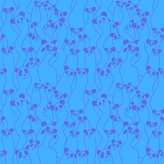Cartoon animals seamless panda pattern for wallpaper and fabrics and textiles and linens and kids clothes print