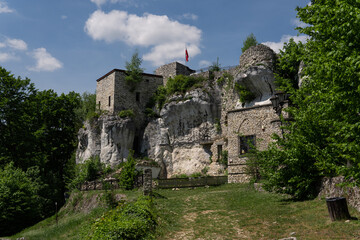 Fototapeta na wymiar Ruins of Bąkowiec Castle in Zawiercie, Poland