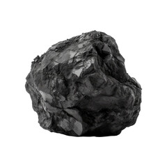 Obraz premium A solid piece of coal on a transparent background, Generative AI