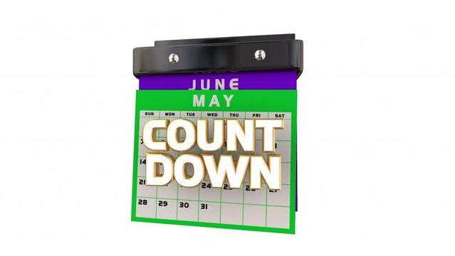 Countdown Deadline Calendar Last Days Weeks Months Ending Soon Reminder 3d Animation
