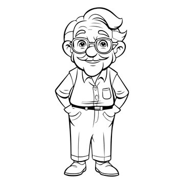 Coloring page old man