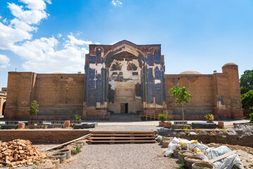 Fototapeta na wymiar Blue Mosque in Tabriz, Iran. The mosque were constructed in 1465. Tabriz. East Azerbaijan province. Iran