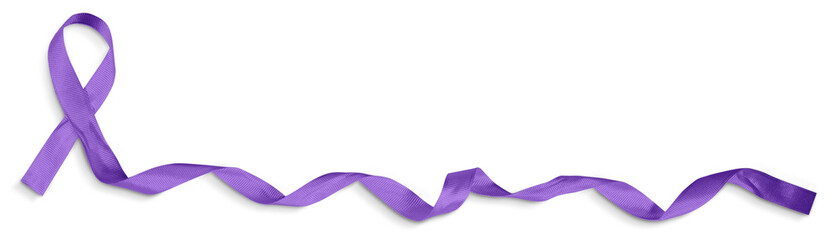 Fototapeta Purple Ribbon, Alzheimer's, Domestic Violence Awareness Concept, Isolated obraz