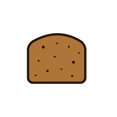 Slice of bread illustration isolated on white background. A peace of bread. Toasted bread. Toast illustration