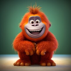 Bornean Orangutan as a character designed in Pixar style generated by ai