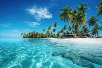 Obraz na płótnie Canvas Maldives island Travel summer holiday vacation idea concept. Generative AI.