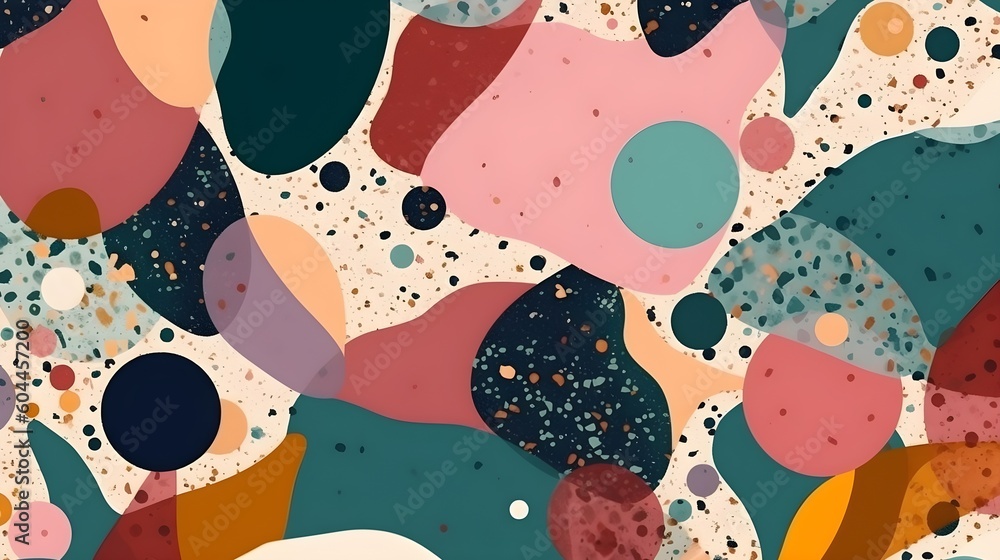Poster abstract contemporary retro color, trendy colorful terrazzo texture background and pattern. artistic