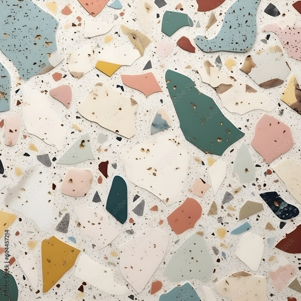 Poster abstract contemporary retro color, trendy colorful terrazzo texture shape and pattern. artistic digi