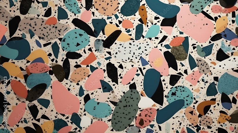 Poster abstract contemporary retro color, trendy colorful terrazzo texture background and pattern. artistic