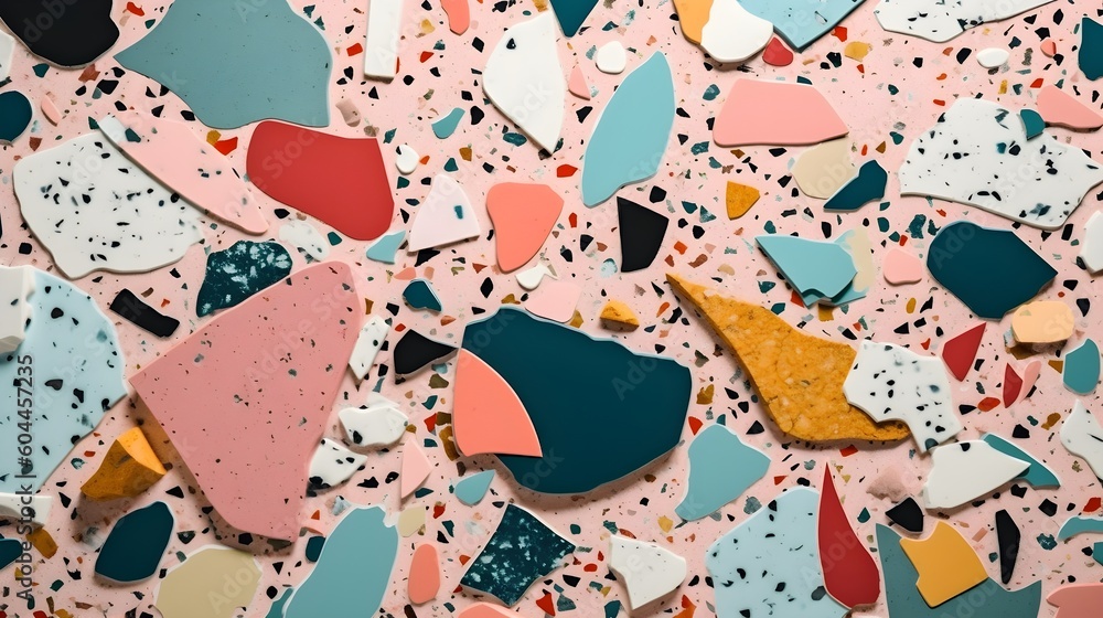 Poster abstract contemporary retro color, trendy colorful terrazzo texture background and pattern. artistic