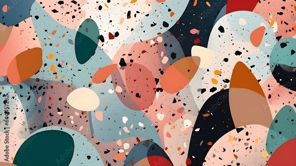 Poster abstract contemporary retro color, trendy colorful terrazzo texture background and pattern. artistic