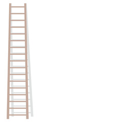 Ladder pushed against the wall vector illustration background template