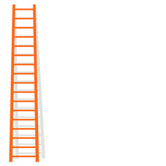 Ladder pushed against the wall vector illustration background template