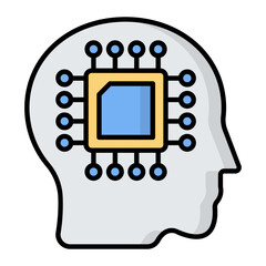 Artificial Intelligence Line Color Icon