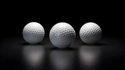 Poster white golf balls isolated on black background © Peffy's Photography