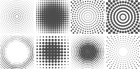 Modern abstract background. Halftone dots in circle form. Vector dotted frame. Background template for poster, banner