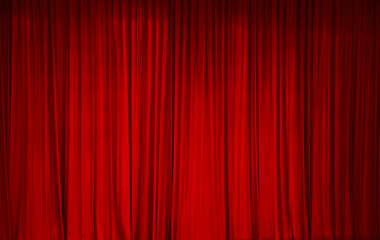 Red Draped curtain background - 604462449