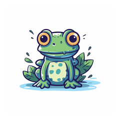 Cute frog mascot character for nature conservation organization