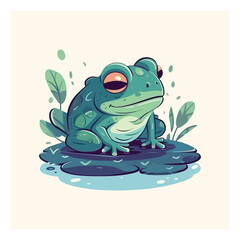 Cute frog mascot character for nature conservation organization