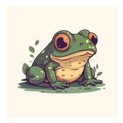 Cute frog mascot character for nature conservation organization
