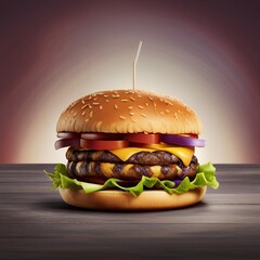 美味しそうなハンバーガー,Generative AI AI画像