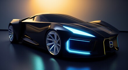 Fototapeta na wymiar A futuristic sporty car. Generative ai