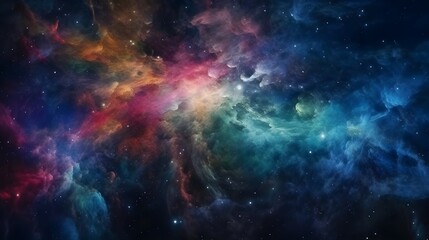 Fototapeta na wymiar A colorful galaxy and Stars of a planet